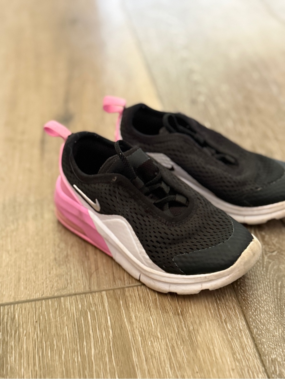 Nike Kids Black, White & Pink Slip-On Sneakers